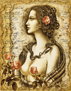 Dívka s růží (32 x 24 cm)