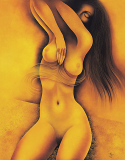 Žlutý akt (64x47 cm)